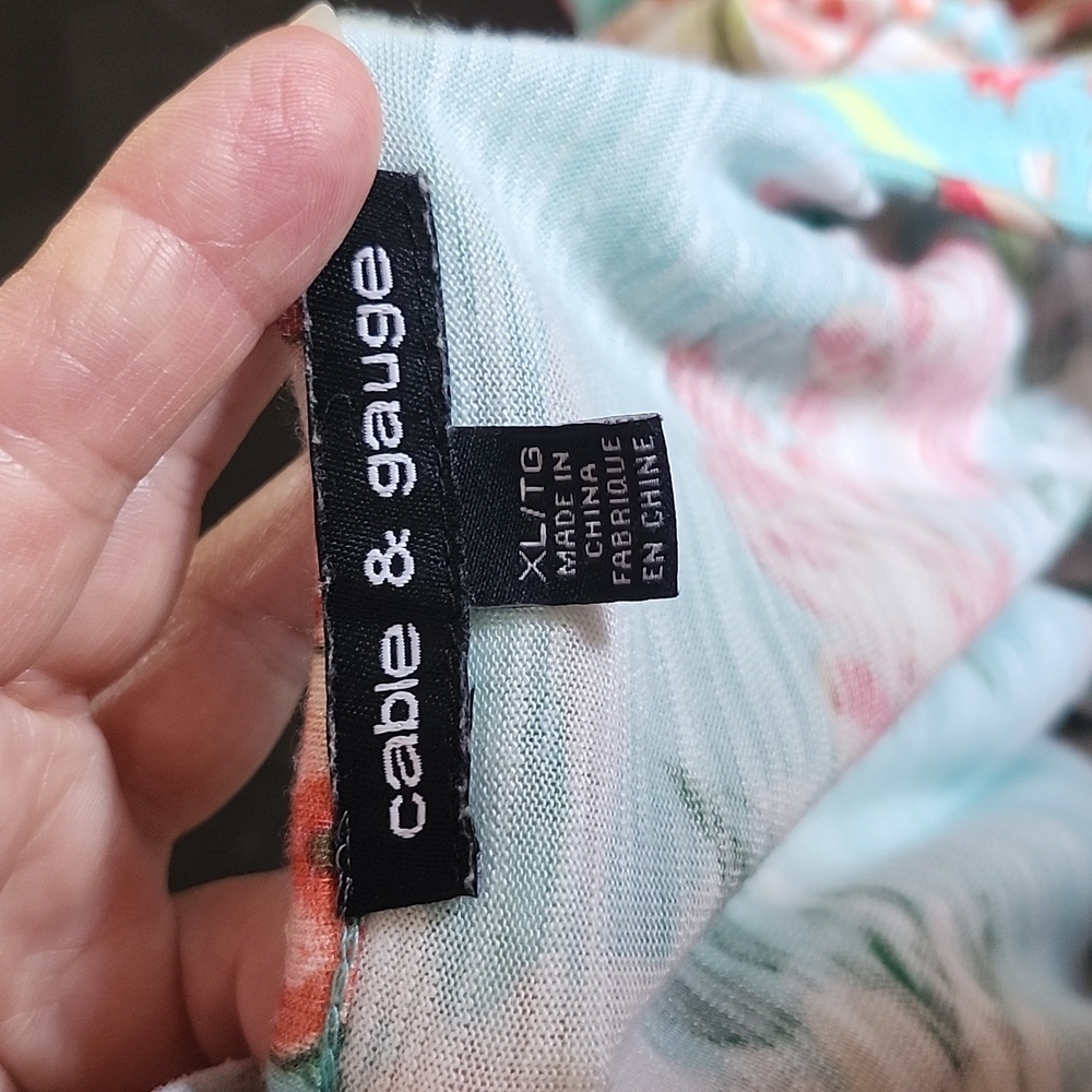 Cable & Gauge Turquoise Floral Blouse - Picture 5 of 8